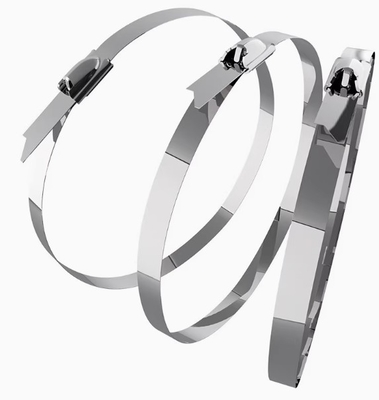 7.9*600mm Selbstverriegelung Kabel Bindung 304 316 Edelstahl Industrieklasse Metall Zip Bindungen
